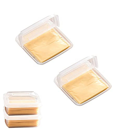 2 Pack-Plastic Sliced Cheese Storage Containers with lids Airtight Keeps Cheese Fresh and Delicious Cheese Container for Fridge