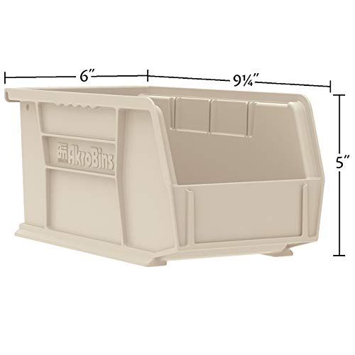 Akro-Mils 30237 AkroBins Plastic Storage Bins, Space-Saving Stackable Bins for Garage, Pantry, Craft Organization, 9" x 6" x 5", Clear, 12-Pack - color: Clear
