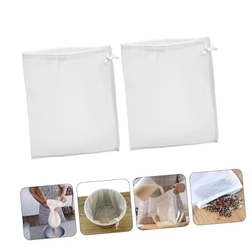 2pcs Wine Bag Mesh Filter Funnel Strainer Media Winemaking Bag Food Grade Drain Filter