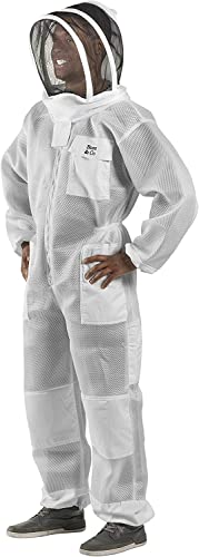 Bees & Co U84 Ultralight Beekeeper Suit with Fencing Veil - size: Large