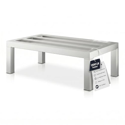 24" x 14" x 8" Aluminum Dunnage Rack | Heavy Duty, Floor Storage Stand, NSF, Commercial Use - size: 24"W x 14"D x 8"H
