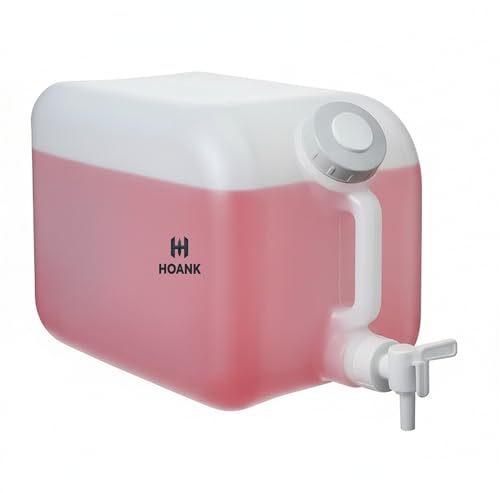 5 Gallons Carboy Dispenser with Faucet and Lid– Water Container Heavy-Duty HDPE Carboy for Multi Purpose Uses & Liquid Storage – Mixing Container – Made in USA - size: 5 Gallons