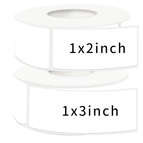 Two Sizes Mixed Pack, Removable Quick-Drying Stickers, Waterproof, Oil-Proof, Tear-Resistant Multi-Purpose Labels (1''*2'' & 1''*3'', White) - color: White, size: Mixed Packaging