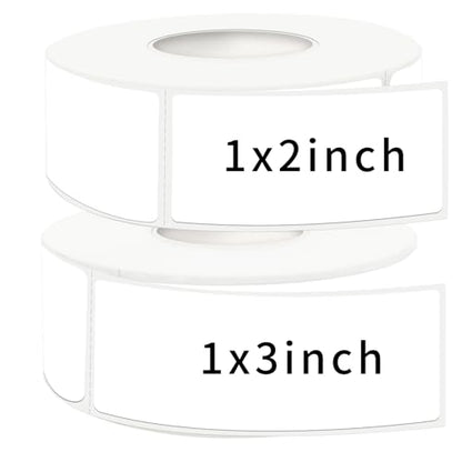 Two Sizes Mixed Pack, Removable Quick-Drying Stickers, Waterproof, Oil-Proof, Tear-Resistant Multi-Purpose Labels (1''*2'' & 1''*3'', White) - color: White, size: Mixed Packaging