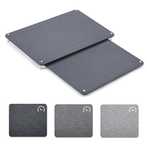 2 Tiers 24"x16" & 20"x16" Large Nesting Stone Dish Drying Mats for Kitchen Counter Absorbent Quick Dry Diatomaceous Earth Mat with Non-slip Feet for Pot Dishes Tableware (Dark Gray) - color: Dark Gray, size: 24"x16" & 20"x16", style: 2 Tiers