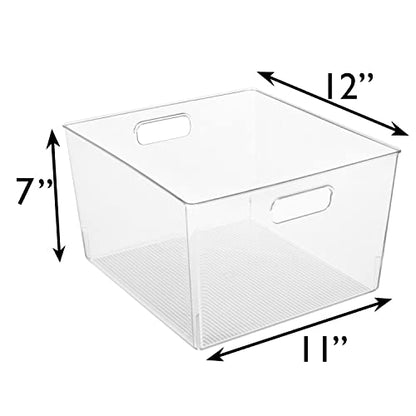 ClearSpace XL Clear Plastic Storage Bins - 2 Pack for Kitchen Cabinet and Fridge Organization - size: 2 Pack