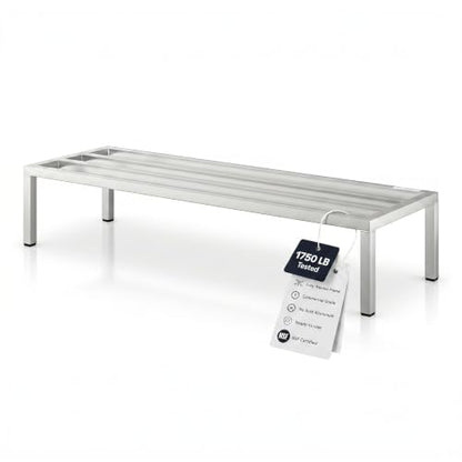 60" x 20" x 12" Aluminum Dunnage Rack Heavy Duty Floor Storage Stand, NSF for Commercial Use - size: 60"W x 20"D x 12"H