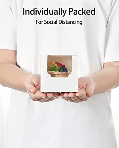 Happyhiram Cupcake Boxes 200 Pcs Bulk white Individual Cupcake Box, Single Cupcake Containers Paper Holders with Inserts and Window for Muffins Cocoa Bombs Packaging Togo Boxes - color: Pure White, size: 200-Count
