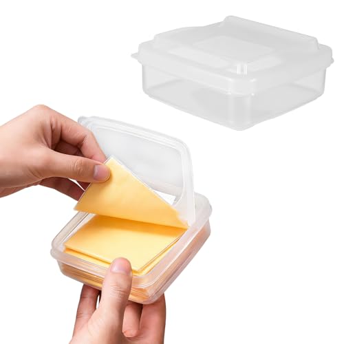 Sliced Cheese Container for Fridge, Clear Butter Block Slice Storage Box with Flip Lid for Refrigerator Food Vegetable