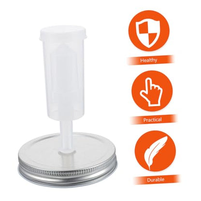 DOITOOL Fermentation Lid Kit for Wide Mouth Mason Jars 87mm Diameter with Airlock Fermenter Tool, Pickles Jar Accessories for Home Kitchen Canning and Fermenting Random Color