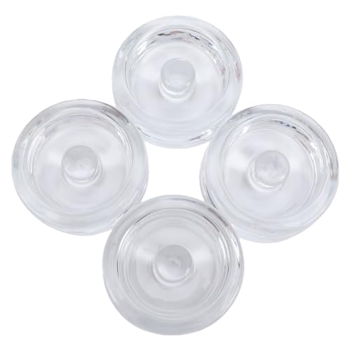 SUNGOOYUE Glass Fermentation Weights Mason Jar Glass Fermentation Weight, 7Cm Mason Jar Weight For Wide Mouth, Stones For Pickling Kimchi (4PCS Transparent)