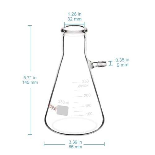 stonylab Filter Kit and Filter Paper Bundle, Porcelain Buchner Funnel 80mm and 250 ml Borosilicate Glass Filtering Flask and Filter Adapter Cones and Vacuum Rubber Tubing and Filter Paper