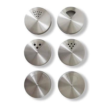Mason Jar Shaker Lids Stainless Steel – Adjustable Spice & Seasoning Dispenser Tops for Regular Mouth Ball Canning Jars (6 Pack) - style: Regular Mouth