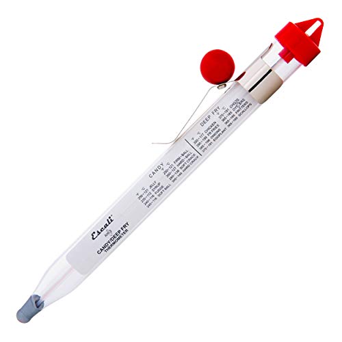 Escali AHC3 NSF Certified Precision Classic Candy/Deep Fry/Confection Glass Thermometer, Red/Clear
