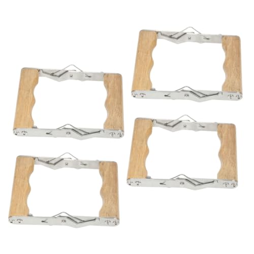 YARNOW 4pcs Beekeeping Frame Grip Tool with Wood Handle Durable Metal Hive Frame Lifter for Efficient Hive Management Beekeeping Equipment Supplies