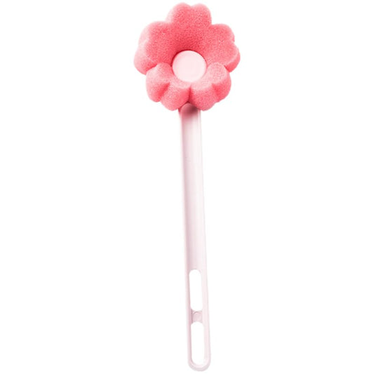 Yardwe Flower Shaped Sponge Bottle Brush Long Handled Bottle Cleaner for Feeding Bottles Water Cups and Kettles Portable Cup Cleaning Brush for Kitchen Bathroom and Restaurant Use