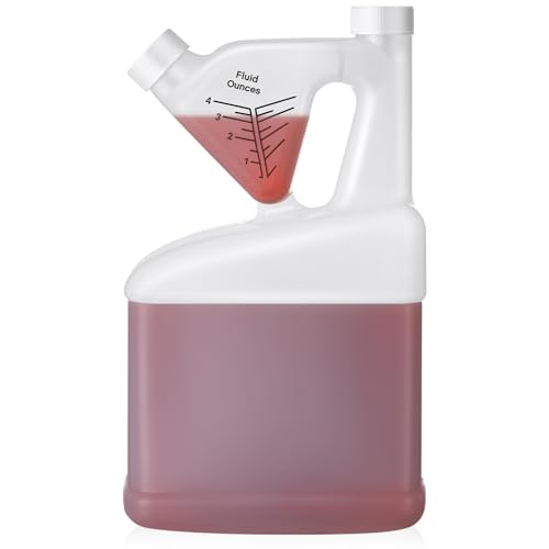 1 Pcs 64 oz Measure Container Tip and Pour Measuring Chemical Containers HDPE Plastic Measuring Bottle, up to 4oz Measure Capacity