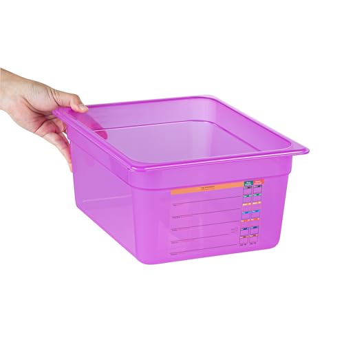 Restaurantware Food Storage Container 1 Pack of 9.5 qt Plastic Stackable Microwave-Safe Bin Dishwasher Safe Freezer Safe Purple Containers for Kitchen Storage - size: Half Size