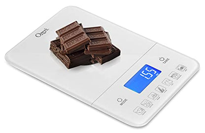 Ozeri Touch III Digital Kitchen Scale with Calorie Counter, 22 lbs (10 kg), White - color: White