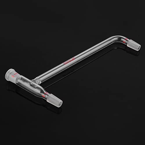 stonylab Borosilicate Glass 75 Degree Bent Distilling Adapter, with Two 14/20 Inner Joints and One Outer Joint, for Laboratory Distillation - size: 14/20 Joint