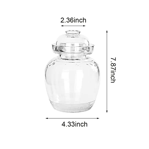 Pickle Jar, 1.5 Liter Fermentation Kimchi Jar with Water Seal Lid | Food Grade, Clear Glass, for Making Pickles Kimchi Sauerkraut and Fermenting Vegetables Relishes Fruits, Kombucha - size: 1.5L