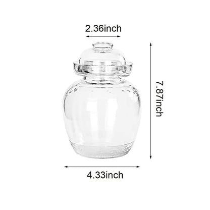 Pickle Jar, 1.5 Liter Fermentation Kimchi Jar with Water Seal Lid | Food Grade, Clear Glass, for Making Pickles Kimchi Sauerkraut and Fermenting Vegetables Relishes Fruits, Kombucha - size: 1.5L