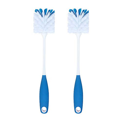 2 Pack Long Handle Bottle Scrubbing Brushes, Water Bottle Cleaner for Washing Glasswares, Wine Decanter, Hydro Flask Tumbler, Sinks, Food Jars - color: Blue