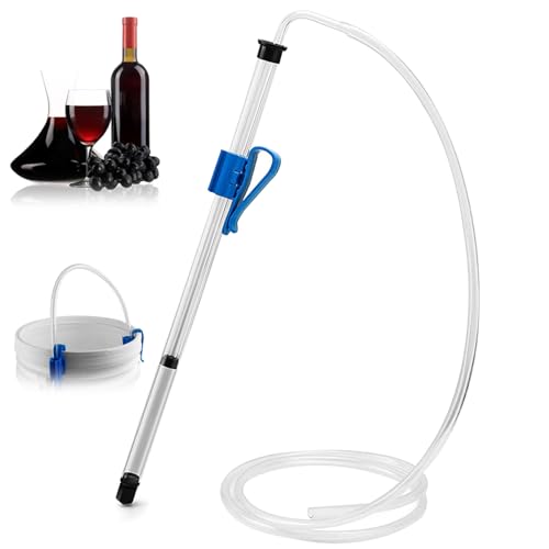 Auto Siphon 14 Inch Homebrew Siphon Pump with Tubing and Clamp, Clear Wine Making Kit for Small Batch Beer Kombucha, Filter Screen