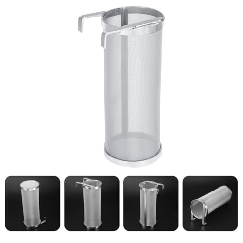 Stainless Steel Filter Net Barrel with Hook Lightweight Permanent Wine and Beer Brewing Strainer for Home Use during Family Days or Camping Trips