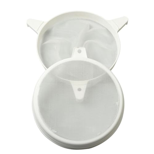 Honey Strainer with Large Capacity Double Sieve for Beekeeping Plastic Filter and White Nylon Mesh Practical Honey Filter Tool and Beekeeping Use