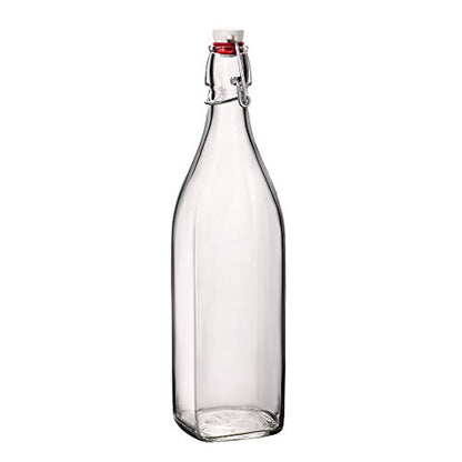 Set of 2 Bormioli Rocco Swing Top Bottles 1litre Olive of Oil Vinegar Liquids