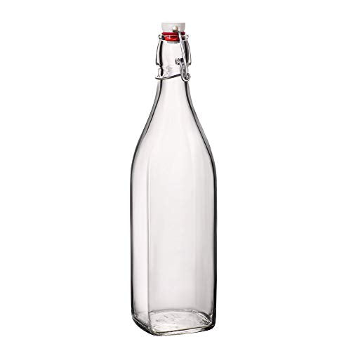 Set of 2 Bormioli Rocco Swing Top Bottles 1litre Olive of Oil Vinegar Liquids