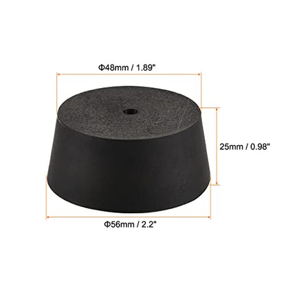 MECCANIXITY Rubber Tapered Plug 48mm to 56mm with Hole Test Tubes Bungs Stopper Black for Lab Home - size: 48mm - 56mm