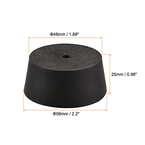 MECCANIXITY Rubber Tapered Plug 48mm to 56mm with Hole Test Tubes Bungs Stopper Black for Lab Home - size: 48mm - 56mm