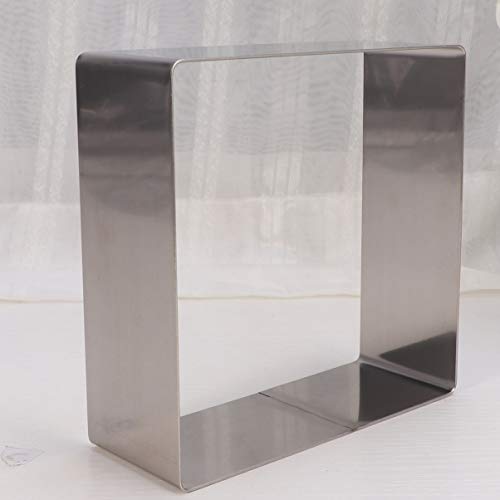 GALPADA 7 Inch Stainless Steel Square Cake Ring Mold Set for Mousse and Baking 2-Piece Diy Baking Tool for Perfect Cake Shapes - size: Size 7