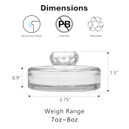 4 Pack Fermentation Glass Weights with Handle for Large Wide Mouth Mason Jars, Dishwasher Safe