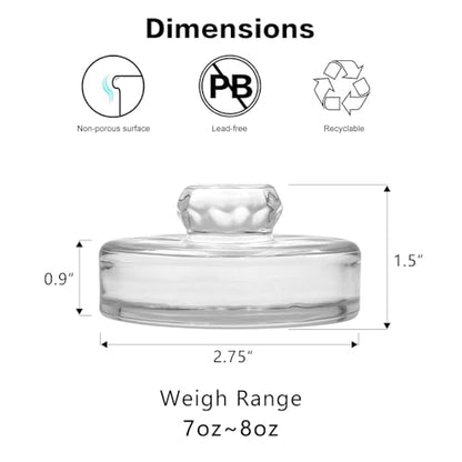 4 Pack Fermentation Glass Weights with Handle for Large Wide Mouth Mason Jars, Dishwasher Safe