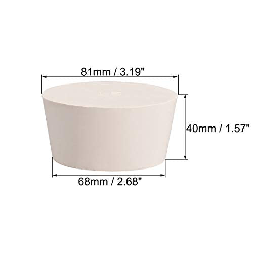 uxcell White Tapered Shaped Solid Rubber Stopper for Lab Tube Stopper Size 15 - size: 68x81x40mm