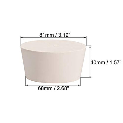 uxcell White Tapered Shaped Solid Rubber Stopper for Lab Tube Stopper Size 15 - size: 68x81x40mm
