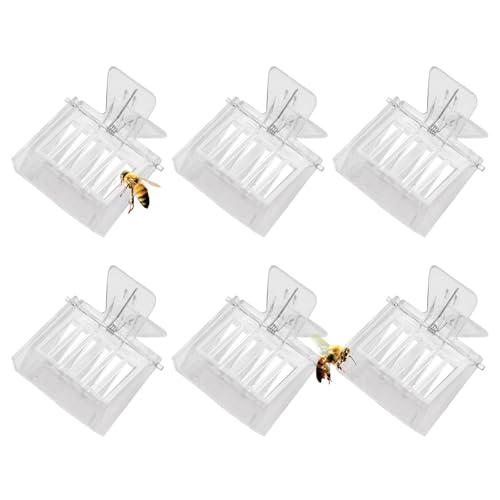 Queen Bee Cage Catcher Clips 30PCS Durable Plastic Clear Beekeeping Clip Queen Bee Cage No-Hurt Beekeeper Equip Insect Catcher Garden Tool Beehive Room for Beekeepers