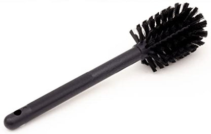 SPARTA 12 Inch Bottle Brush with Polyester Bristles and Plastic Handle, Color Coded, Large Round Head Cleaner for Bottles Jars and Food Service Equipment, Black - color: Black