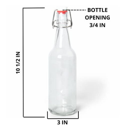 1 Gallon (128 oz) Amber Glass Jugs (Pack of 6) With 38mm Cap with Pack of 6 Clear 16-20oz Growlers with Flip Top Airtight Silicone Seal For Beverages - color: 6 Amber Jug & 6 Clear Growlers