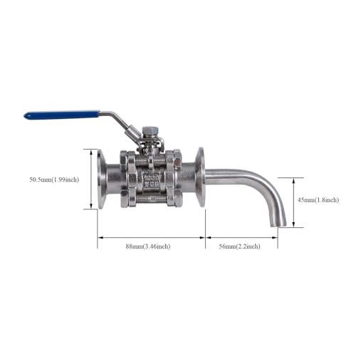 Brewing Accessories 1.5 Inch Tri Clamp Ball Valve & Racking Arm Pick-up Tube Stainless Steel 304 Homebrew Boil Kettle Conical Fermenter Parts Brewing Accessories