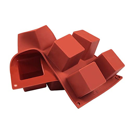 Large Square Silicone Molds, 2 Pack Cololate Cake Mould, 8-Cavity 1.97 Inch Cavities, Mousse Cake Brownie Truffle Candy Pop Truffle - color: 2 PACKS Large Candy Molds Z74