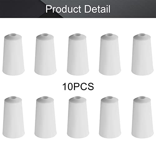 Othmro 10Pcs Drilled Rubber Stopper with Airlock, White Drilled Bungs Stopper with 0.71" Hole for Fermentation Use, Homebrewing Beer Kombucha Airlock Stopper