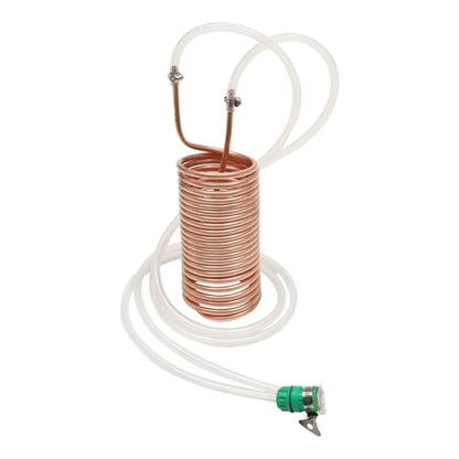 Copper Immersion Wort Chiller Coil Homebrew For Beer Brewing Garden Hose Fitting Gold 7.87 * 3.94 In For Cooling Beer Or Malt Cooling Water Source