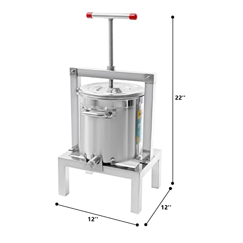 Fruit Wine Press 2.6 Gallon Manual Grape Presser for Wine Juice Making DIY Large Fruit Honey Presser Apple Cider Grape Juice Press Extractor - color: 2.6 Gallon