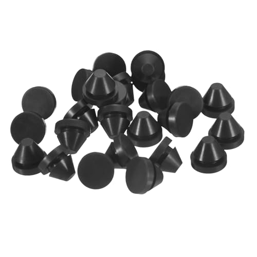uxcell 25Pcs Silicone Plugs, Rubber Round Snap in Locking Hole Plugs for 9-10mm Hole, Hole Stoppers Waterproof Hole Plug for Metal Tube, Furniture End Caps Inserts, Black - size: 9-10mm