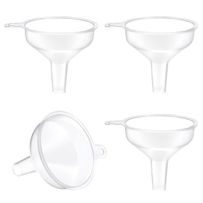 Small Funnel 4 Pack Food Grade Water Bottle Funnel for Powder, Liquids, Suitable for Kitchen Juice Lab Skin Care Lotion Essential Oils