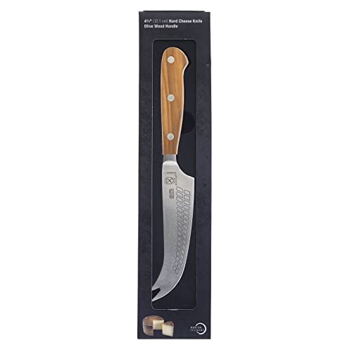 Mercer Culinary Renaissance Olive Wood Hard Cheese Knife, 4.75-Inch - color: Olive Wood Handle, size: 4.75-Inch Hard Cheese Knife
